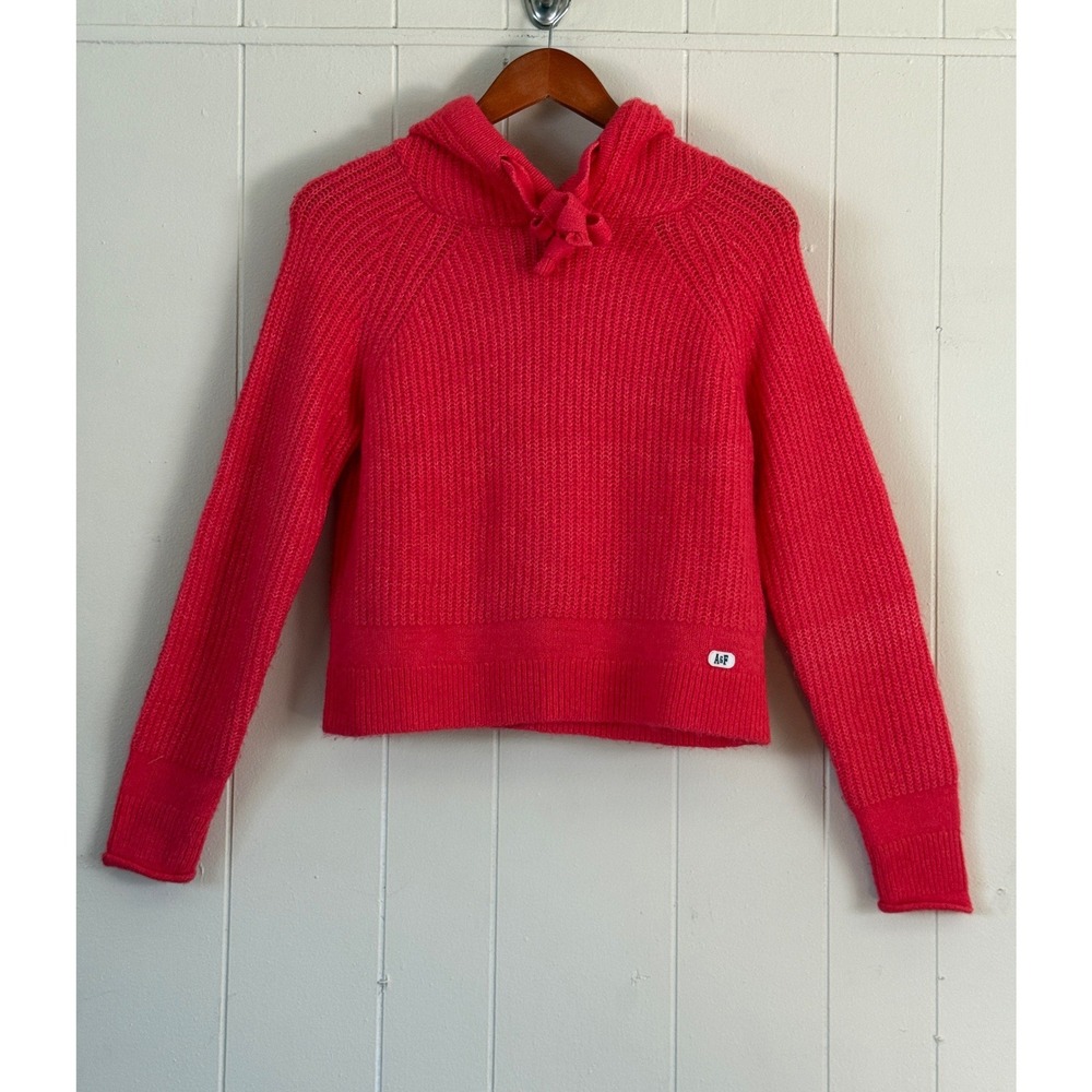 Abercrombie & Fitch Womens  Ribbed‎ Knit Hooded Sweater Cropped Size XS Preppy